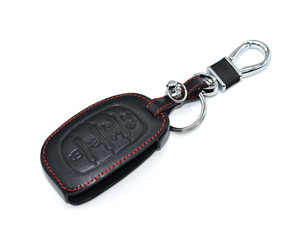 Kulit Asli Gantungan Kunci 4 Tombol Smart Kunci Case Penutup untuk <span class=keywords><strong>Hyundai</strong></span> IX25/IX35/Elantra/Sonata/I40 mobil Styling (B) l278 - Product Image 6