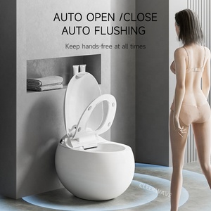 WC Smart di Lusso a Forma di Uovo, Stile Giapponese, Colore Nero, con Scarico a S, Telecomando Automatico, Set Completo per Bagno - Product Image 2