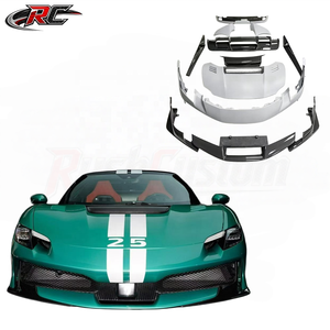 Kit Carrozzeria in Fibra di Carbonio per <span class=keywords><strong>Ferrari</strong></span> 296 Upgrade Speciale Track Edition: Paraurti Anteriore, Minigonne Laterali, Diffusore Posteriore, Spoiler - Montaggio OEM - Product Image 1