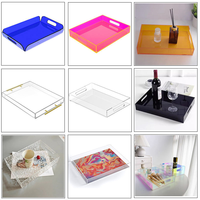 Boîte de rangement en acrylique personnalisée avec poignées pour la décoration de la maison, l'hôtel et le bureau, boîte en acrylique multifonctionnelle avec poignées