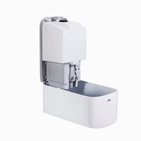 Distributeur de savon mousse à détecteur de mouvement infrarouge blanc 1000 ml, mural, en plastique ABS, avec bouteille rechargeable, alimenté par prise/batterie