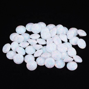 Pierre d'<span class=keywords><strong>opale</strong></span> synthétique pour collier OP17, coupe en diamant, couleur blanche, prix de gros - Product Image 3