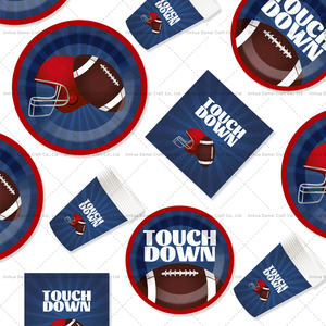 DAMAI Football Party Supplies Kit Paper Napkins Plates Cups Touchdown Theme <b>Game</b> Day Tailgate Decoration - Product Image 5