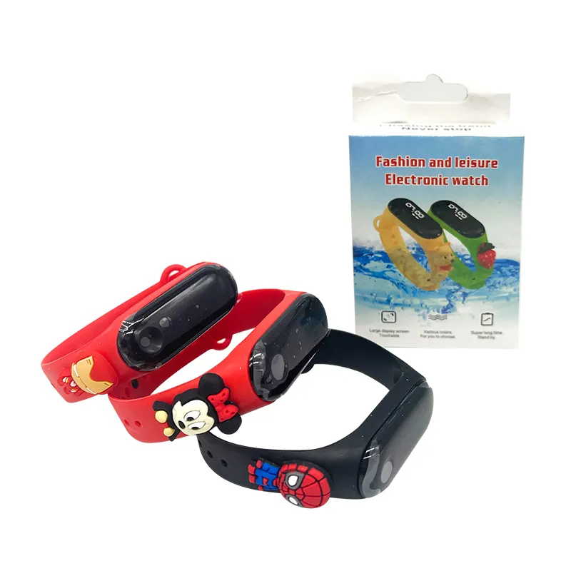 Cartoon M3 Swim Waterproof Watch Toy Child Silicone Figures Digital Led Watch Fashion Smart Watch For Kids