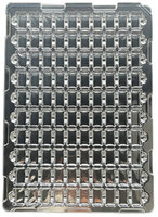 Plateau blister gaufré antistatique en PET transparent, forme personnalisée, avec logo inséré sur mesure, pour l'électronique grand public, fabrication directe usine