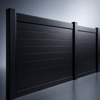Clôture en aluminium 6063 noire horizontale moderne, sans creuser, panneaux de clôture pour l'intimité du jardin