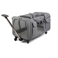 Sac à dos trolley pliable et respirant grande capacité pour animaux de compagnie, idéal pour les voyages avec chats et chiens