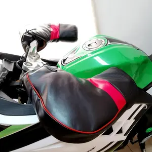 Uomo New PU Leather moto motor manubrio Muffs motoslitta impermeabile inverno mano calda copre guanti di grandi dimensioni