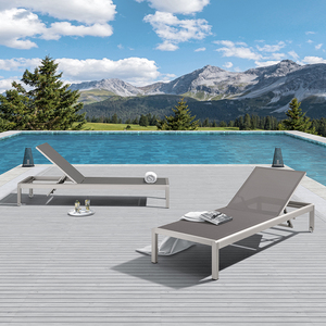 Coets Tumbona de exterior de aluminio metálico resistente a la corrosión para piscina - Product Image 1