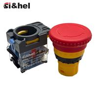 Boîte de bouton-poussoir d'arrêt d'urgence Si&hel Mushroom Head 10A, interrupteur combiné pour appareils électroménagers, interrupteur SPST en plastique 1NO1NC