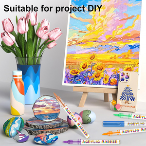 Pennarelli acrilici a punta morbida con liquido dritto opachi, per studenti pittura artistica graffiti pennarelli acrilici - Product Image 4