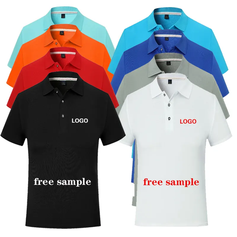 Breathable sweatabsorbing lapel Polo Shirt Embroidery print custom design multi-color blank men's sports T-shirt