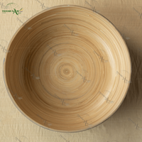 Bol en bambou lisse fait main, écologique, personnalisable, jetable, centre de table, cuisine, salon, fête - Classique Naturel D30cm