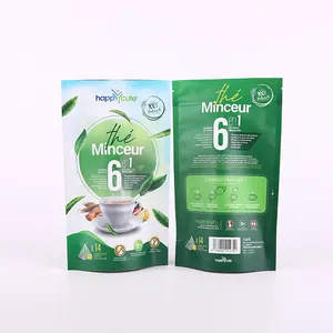 Gousset latéral imprimé personnalisé pochette étanche à l'humidité pour sac de café pochette debout sacs d'emballage de thé en aluminium