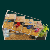 Aquarium Moderne Créatif pour Poissons Betta, en Acrylique, de Bureau, 150 ml, Multi-Compartiments, Zone d'Isolation, Filtre Auto-Circulant, Écologique, Sans…