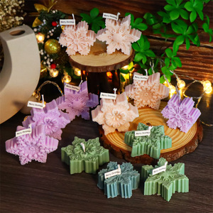 Moule en silicone flocon de neige de Noël pour bougies, gypse, résine époxy, <span class=keywords><strong>cire</strong></span> fondue, DIY, décoration intérieure - Product Image 5