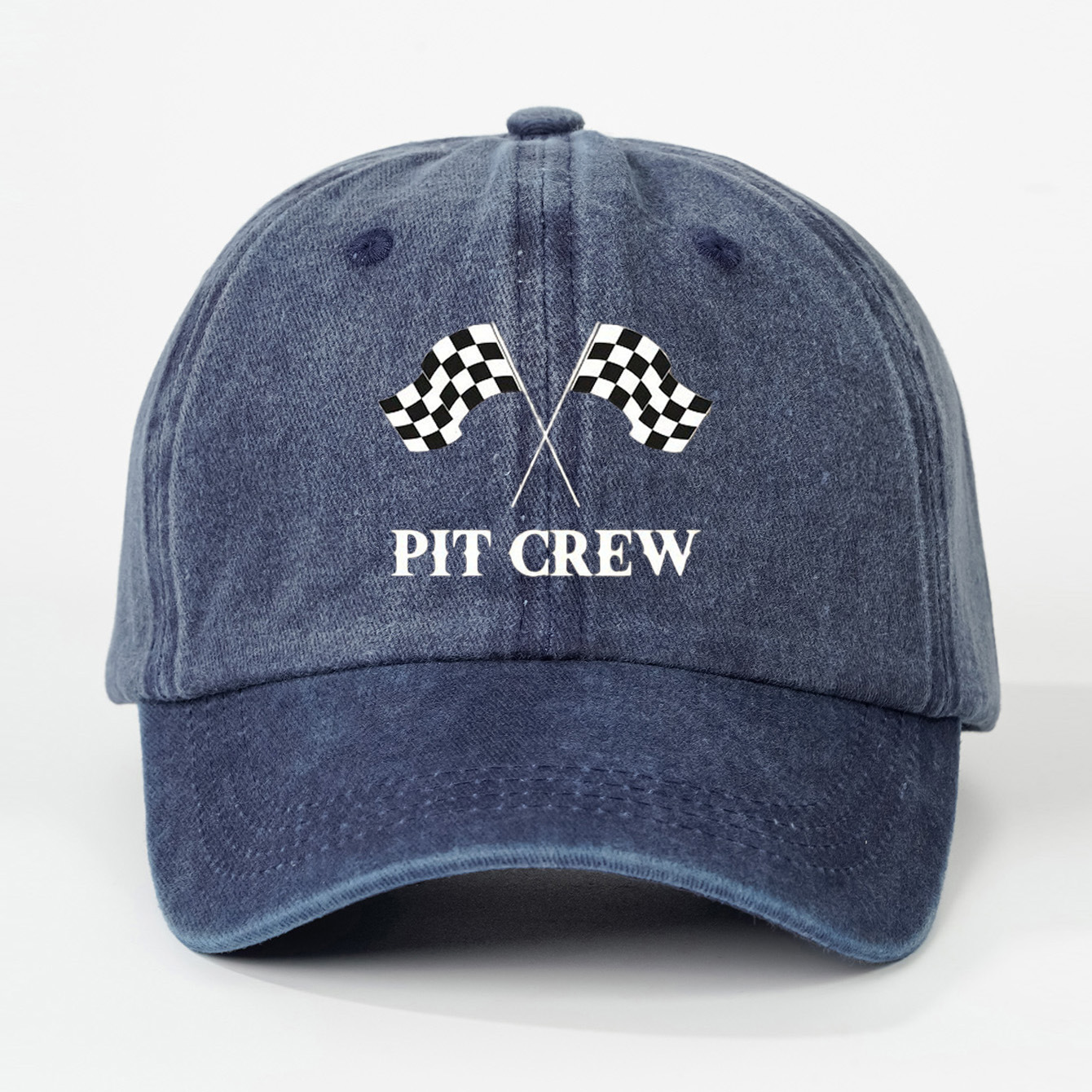 Impresión de carreras bandera lavada gorra de béisbol-Azul marino