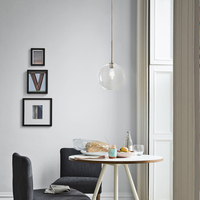 Lustre moderne en verre à boules, dégradé bronze or argent, luminaire suspendu pour salle à manger