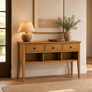 Vietnam Modern <b>Console</b> <b>Table</b> with Drawers <b>Storage</b> for Entryway and Wooden Long Sofa <b>Table</b> with Shelves <b>Storage</b> for Living Room - Product Image 3