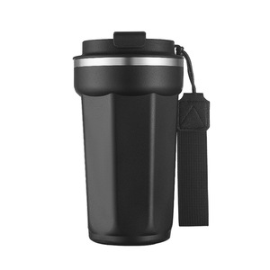 Portable Lanyard Octagon Travel Coffee <b>Mug</b> 380 510ml Stainless Steel Vacuum <b>Thermal</b> Cup Leak Proof Lid Custom Logo - Product Image 5
