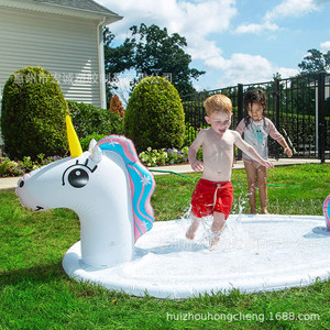 Inflatable Unicorn Water Play Mat For Kids Outdoor Splash Pad PVC Pool Garden Toy - Product Image 5