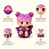 Boneka Figur PVC Mini Blind Box Gadis Anggur Ungu, Koleksi Lucu, Hadiah Ulang Tahun, Tersedia, Custom OEM, Grosir Pabrik