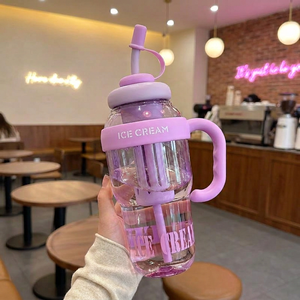 Large Size 1200ml Durable Lightweight Eco-Friendly Plastic <b>Water</b> <b>Bottle</b> Leak Proof Straw Cute Portable <b>Kids</b> Drink Cup Sports - Product Image 5