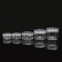 Mini Pot à Crème Transparent en Plastique avec Couvercle 3ml 5ml 10ml 2.5g 3g 5g 10g 15g 20g 25g 30g, Conteneur Échantillon Cosmétique