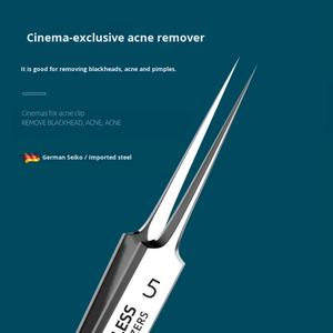 Kit de pinces à points noirs et extracteurs d'acné, style salon de beauté, qualité industrielle, manche en plastique, garantie 1 an - Product Image 3