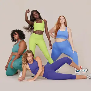 2023 kadın 1x-6x egzersiz kıyafeti 2 adet spor takım elbise spor giyim bayanlar büyük spor sutyen artı boyutu Activewear Yoga setleri