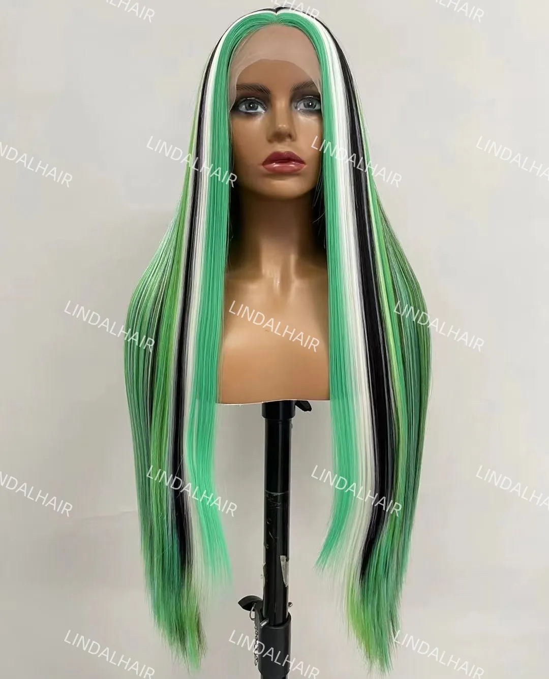 LINDAL synthetic wig with lace cosplay long straight wig colorful drag queen lace wig synthetic fiber