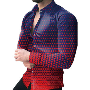 Chemises imprimées à manches longues, coupe classique, boutonnée, grande <span class=keywords><strong>taille</strong></span>, chemise formelle de bureau avec motif QS1214A29 - Product Image 5