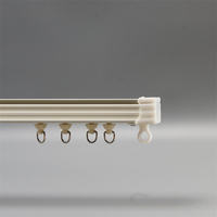 Ensemble de rails de rideaux doubles en alliage d'aluminium à fixation au plafond, silencieux et lisses, pour quincaillerie de fenêtres - Vente en gros