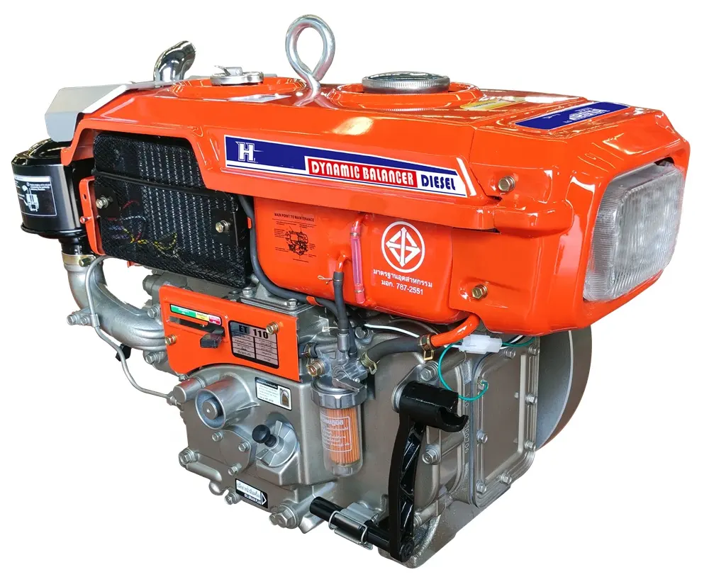 WS-ET95 ET110 ET120 ET140DI 단일 실린더 물 냉각 디젤 엔진 펌프 발전기 경운기 트랙터 등 적용.