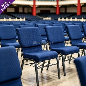Silla de ceremonia apilable y duradera al por mayor, silla de iglesia moderna con tapicería entrelazada para teatro, con tablero de escritura, ecológica - Product Image 2
