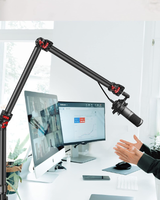 Support de bras de flèche de microphone en aluminium détachable pince de bureau supports et supports d'équipement Vlog