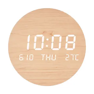 Réveil numérique LED de haute qualité avec projecteur thermomètre de température affichage de la Date calendrier horloge murale dans un corps en acrylique