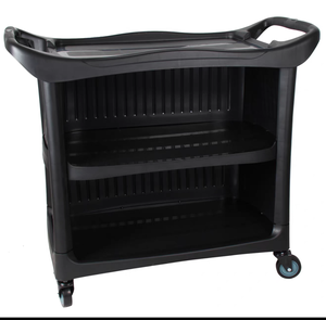Chariot <span class=keywords><strong>utilitaire</strong></span> en plastique à <span class=keywords><strong>3</strong></span> niveaux avec roues, chariot de service robuste pour restaurant, hôtel, cantine - Product Image 2