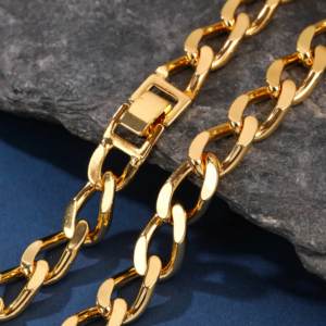 <span class=keywords><strong>Ensemble</strong></span> de Bijoux en Or 10k Véritable 18k 14k 24k Original Laminé, Chaînes, Colliers et Bracelets pour Hommes - Product Image 3