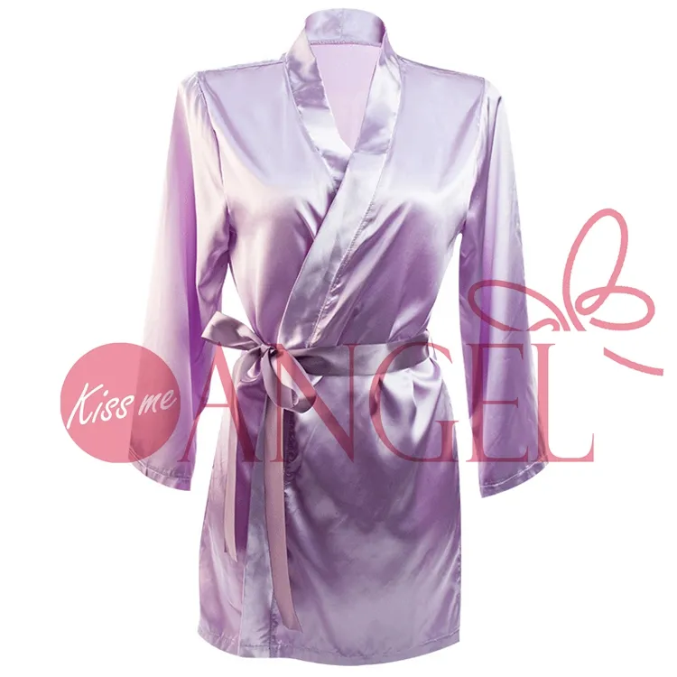 KISS ME ANGEL the best fashion casual comfortable nightgown cardigan lace-up silk home dress sexy bathrobe sexy women