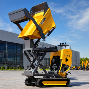 Minicargadora de orugas de una tonelada con cucharón basculante hidráulico - Máquina compacta de construcción para movimiento de tierras en sitios estrechos - Product Image 1