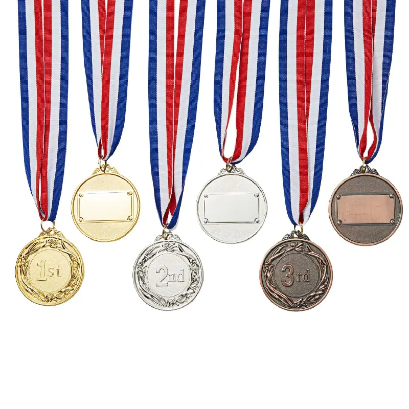 Barato Cricket levantamiento de pesas bádminton deportes medallas y trofeos pista y campo medalla de lucha Metal Tenis de Mesa Medallas de baile