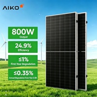Panneaux solaires industriels Aiko ABC type N 770W 780W 795W 800W, panneau solaire monocristallin bifacial double vitrage pour système solaire
