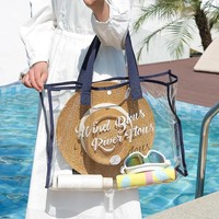 Sacs de shopping en PVC transparents, grand format, holographiques, écologiques, durables, avec logo personnalisé imprimé en gros