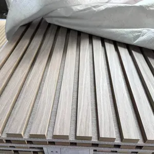 Produksi profesional Slat kayu akustik Panel dinding suara Veneer Kayu Slat Akupanel Panel