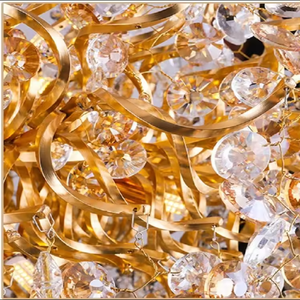 Ceiling Adjustable Height Modern Luxury <b>Gold</b> Crystal Flower Round Chandelier Large Pendant <b>Light</b> for Living Room - Product Image 2