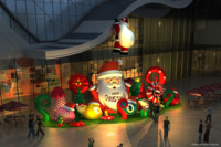 Père Noël gonflable géant de vacances pour la décoration Père Noël gonflable auto-conception avec des fleurs