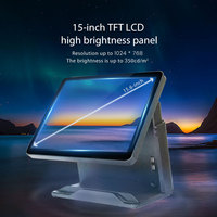 Terminal de point de vente tactile tout-en-un ultra-fin OEM avec imprimante de reçus intégrée, écran tactile 15 pouces