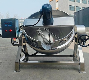 Gas Glycerin pemanas minyak listrik Manual dimiringkan mikser memasak uap ganda jaket ketel dengan pengaduk - Product Image 4