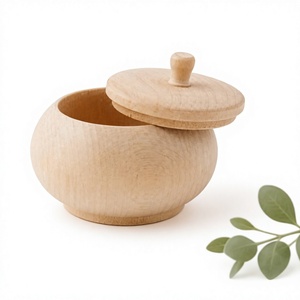 Pot à miel rond en bois artisanal avec couvercle à rabat, design classique, compatible avec le chauffage, passe au lave-vaisselle, hermétique, pour le stockage des aliments, utilisation en cuisine - Product Image 4